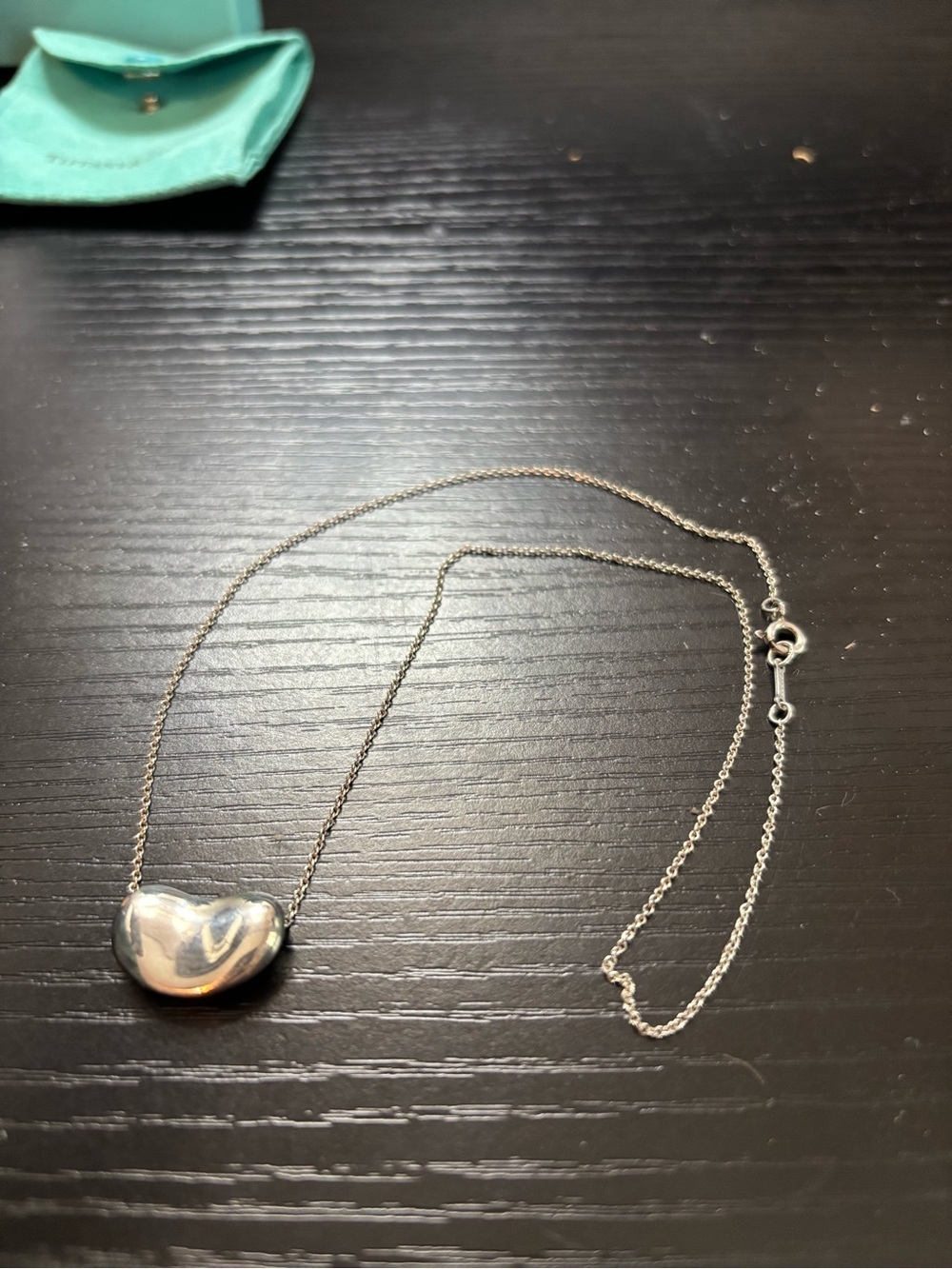 Vintage Tiffany & Co. Sterling Silver Elsa Peretti Bean Pendant Necklace Set - Picture 2 of 5